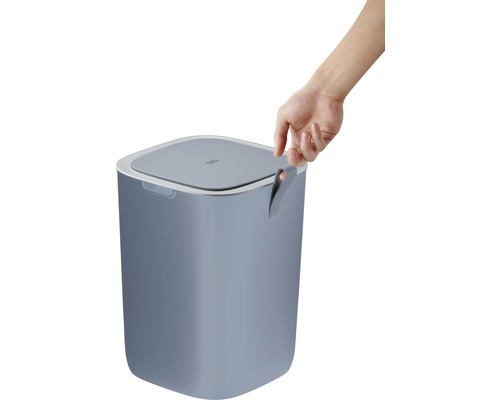 Quadratischer Treteimer mit Deckel und Hand