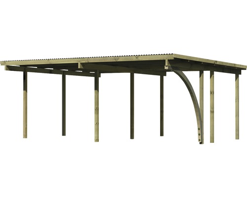 Holzcarport mit Flachdachkonstruktion