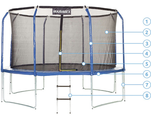 Marimex Trampolin mit Sicherheitsnetz und Leiter