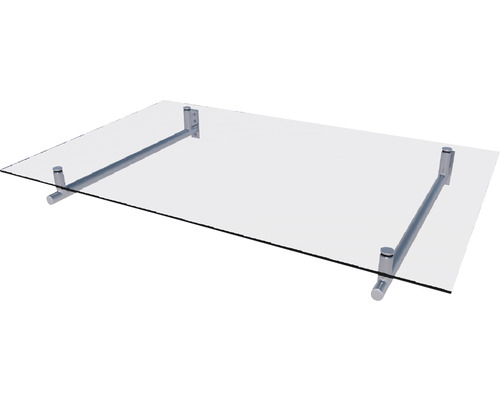 Auvent en verre avec supports métalliques