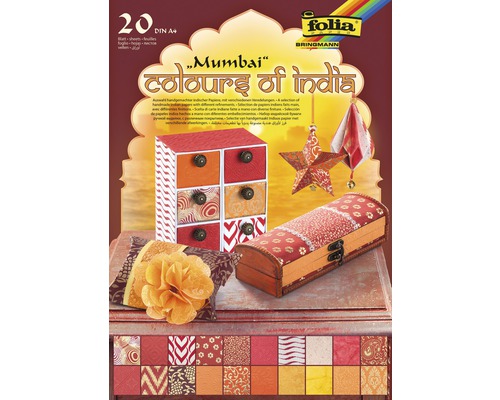 Bloc de papier naturel Colours of India DIN A4