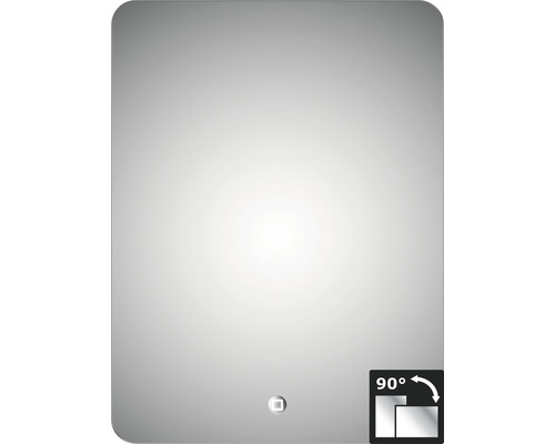 Miroir LED design Silver Moon 60x80 cm IP 24 (protection contre les projections d'eau)