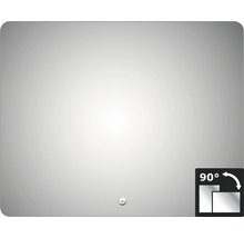 Miroir LED design Silver Moon 80x100 cm IP 24 (protection contre les projections d'eau)