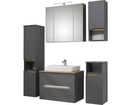 Ensemble de meubles de salle de bains avec lavabo, armoire de toilette et armoire haute