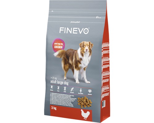 Croquettes pour chiens Adult Dog L FINEVO poulet 3 kg Aliments pour chiens Finevo pour grands chiens adultes de plus de 25 kg au poulet en conditionnement de 3 kg