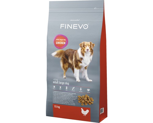Croquettes pour chiens Adult Dog L FINEVO poulet 15 kg FINEVO Nourriture sèche pour grands chiens adultes au poulet, conditionnement de 15 kilogrammes