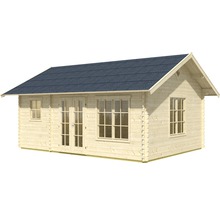 Abri de jardin en bois avec double porte et fenêtres