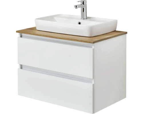 Meuble Sous Lavabo 1 Porte Coloris Blanc Brillant - Hauteur 64 X Longueur  59 X Profondeur 45 Cm