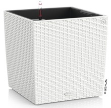 Pflanzkübel Lechuza Cube Cottage Kunststoff 50x50x50 cm weiß inkl. Erdbewässerungssystem und Wasserstandsanzeiger