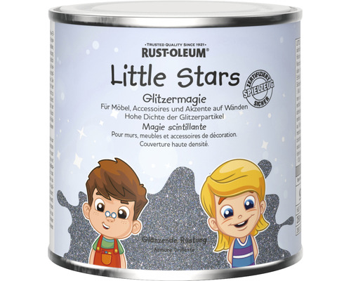 Peinture pour meubles et jouets Little Stars Glitzermagie armoire scintillante argenté 250 ml
