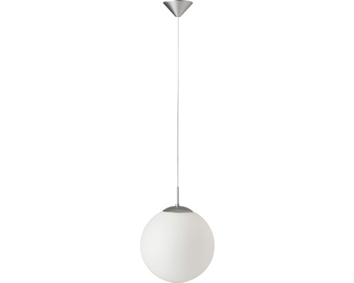 Luminaire suspendu avec abat-jour rond en verre blanc