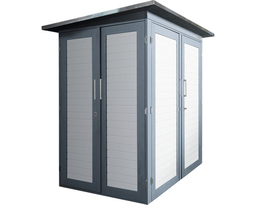 Gartenschrank mit zwei Türen und Lamellenoptik