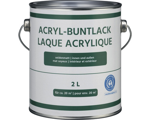 Peinture acrylique colorée en bidon de 2 litres pour l''intérieur et l''extérieur