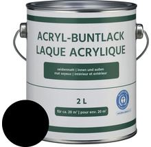 Acryl-Buntlack seidenmatt tiefschwarz 2 l