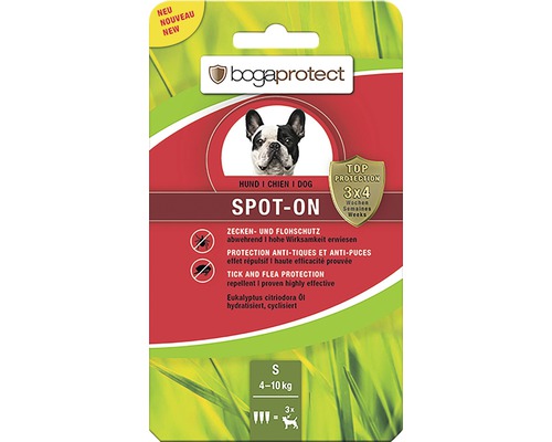 Protection contre les tiques et les puces bogaprotect SPOT-ON pour chiens de 5 à 10 kg 3x1,2 ml