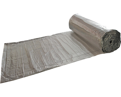 Rolle aus Dämmmaterial mit metallischer Oberfläche