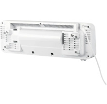 Vue arrière d''un radiateur électrique avec dispositif de montage