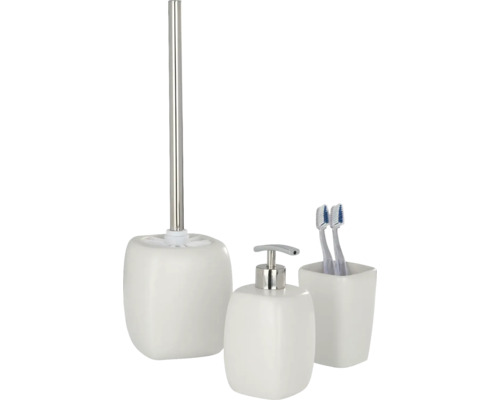 Badezimmer Set bestehend aus WC-Garnitur, Seifenspender und Zahnputzbecher