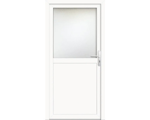 Porte d'entrée secondaire plastique ProM02 98x200 cm blanc/blanc tirant droit RC2