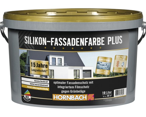 Peinture au silicone HORNBACH Plus peinture silicone pour façade blanc 10 l