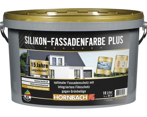 HORNBACH Silikon-Fassadenfarbe Plus weiß 10 l