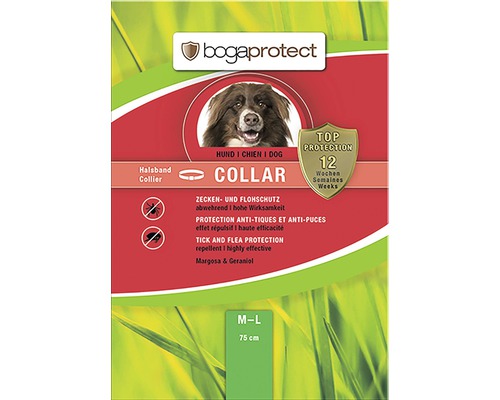 Protection contre les tiques et les puces bogaprotect pour chiens ayant un tour de cou jusqu'à 50-65 cm