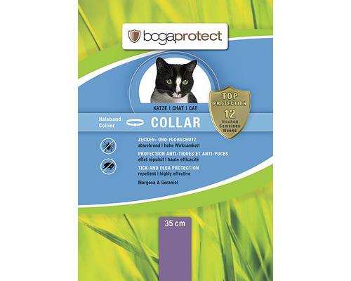 Collier de protection contre les tiques et les puces bogaprotect Collar pour chats ayant un tour de cou jusqu'à 35 cm noir-0