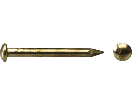 Rundkopfstift 1,8x20 mm, vermessingt, 160 Stück Einzelner Messingnagel