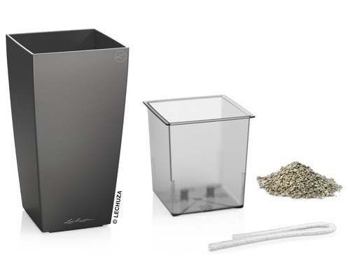 Lechuza Classico 43 pot de fleurs avec système d''irrigation, bac d''empotage, indicateur de niveau d''eau et argile expansée