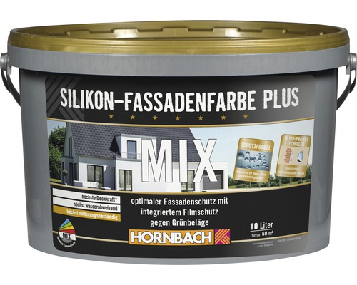 Peinture de façade au silicone Plus HORNBACH à faire mélanger dans le coloris souhaité Peinture de façade au silicone Plus HORNBACH à faire mélanger dans le coloris souhaité