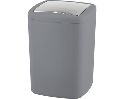 Grauer Kosmetik-Abfalleimer mit Metalleinsatz