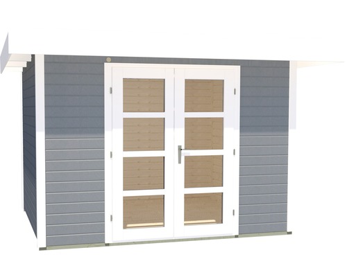 Abri de jardin avec double porte et fenêtres