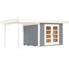 Abri de jardin avec double porte et auvent
