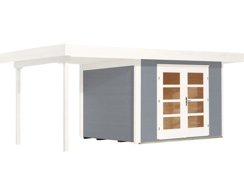 Abri de jardin avec double porte et auvent