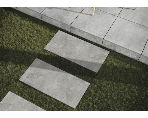 Dalle de terrasse FLAIRSTONE en grès cérame fin Urban Graphit bords rectifiés 120 x 60 x 2 cm-0