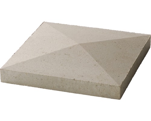 Chapeau pour pilier toit pointu gris naturel 45 x 45 x 4,5-7-4,5 cm