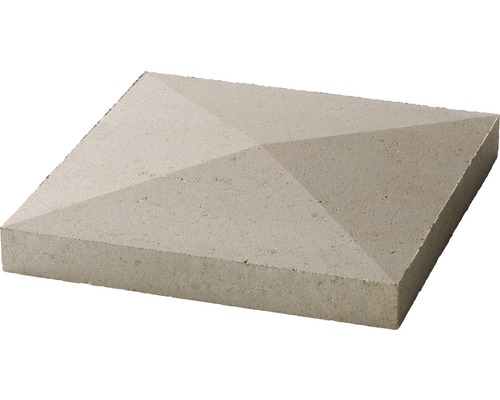 Pfeilerabdeckung Spitzdach naturgrau 45 x 45 x 4,5-7-4,5 cm