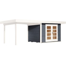 Abri de jardin en bois avec double porte et carport