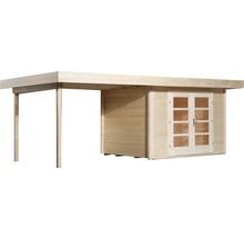 Gartenhaus weka Designhaus 126 B+ Gr. 2 hohes Durchgangsmaß 195 cm, mit Fußboden und Schleppdach 645 x 375 cm natur