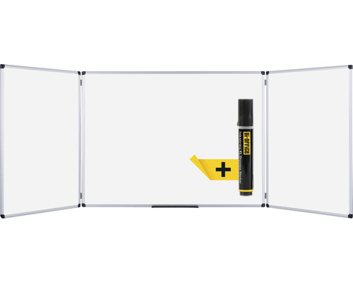 Tableau blanc Trio magnétique peint tableau rabattable 300x100 cm