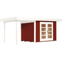 Gartenhaus weka Designhaus 126 A+ Gr. 2 hohes Durchgangsmaß 195 cm, mit Fußboden und Schleppdach 500 x 375 cm rot