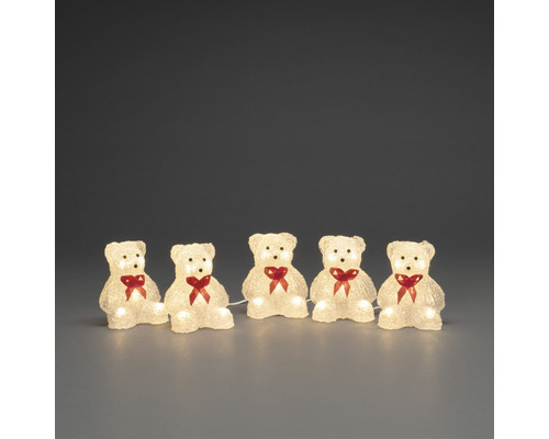 Figurine lumineuse Konstsmide LED acrylique ours lot de 5 couleur d'éclairage blanc chaud 40 LED