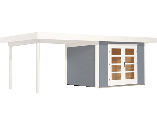 Abri de jardin en bois avec auvent et double porte