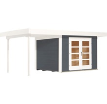 Gartenhaus weka Designhaus 126 A+ Gr. 2 hohes Durchgangsmaß 195 cm, mit Fußboden und Schleppdach 500 x 375 cm anthrazit