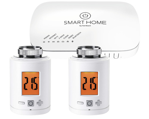 SMART HOME by hornbach Kit de démarrage chauffage, y compris passerelle et 2 thermostats de radiateur Eurotronic