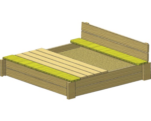 Sandkasten aus Holz mit Deckel