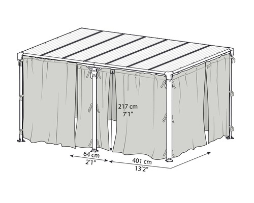 Filet moustiquaire Palram – Canopia pour pavillon Milano 4300/Martinique 5000-0