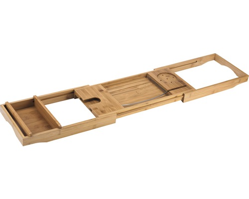 Tablette de baignoire en bambou avec supports