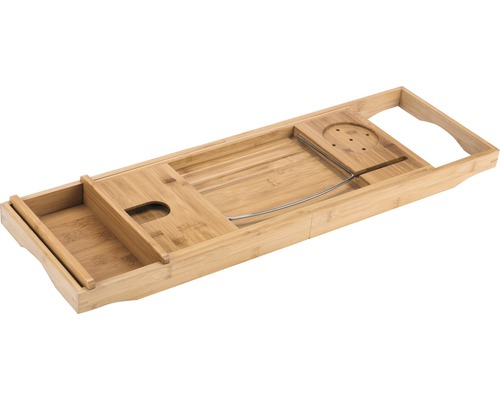 Tablette de baignoire en bambou avec support