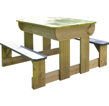 Ensemble de sièges pour enfants en bois avec table et deux bancs